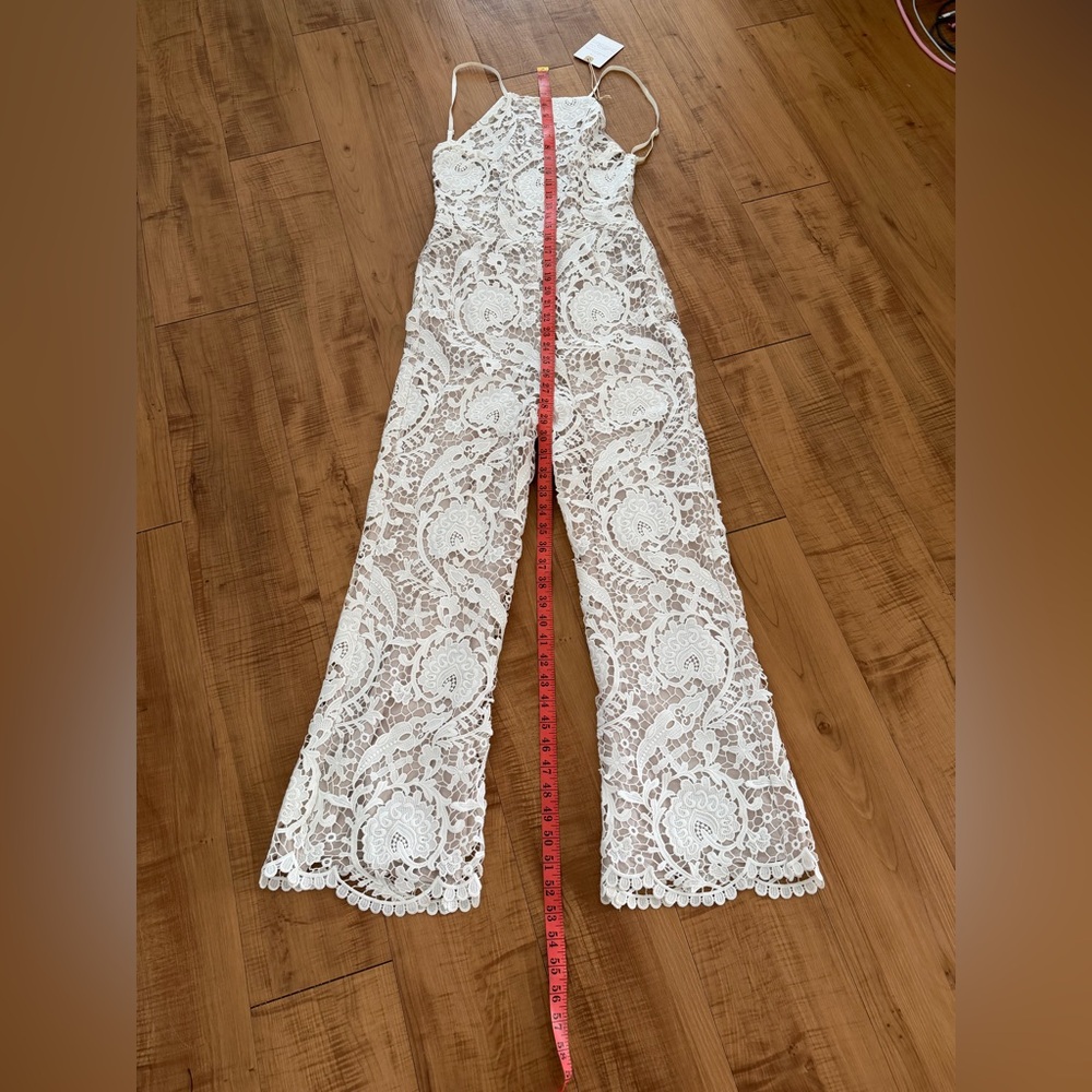 Brand New Stone Cold Fox Lola White Lace Backless One Piece Jumpsuit - Picture 14 of 16